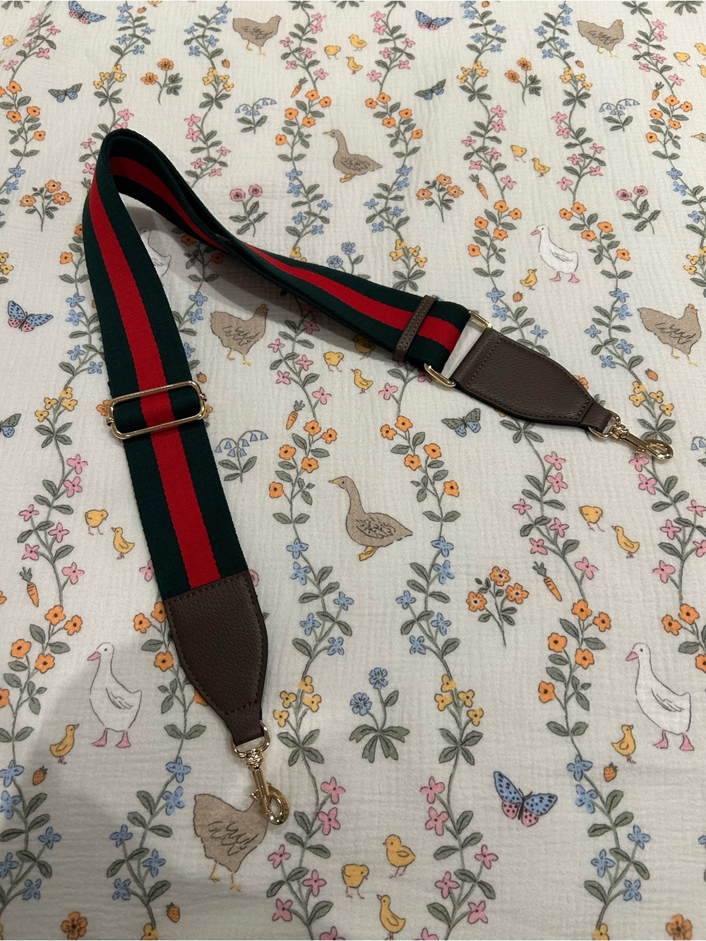 Fashion Inspired Adjustable Web Shoulder Strap Green Red Web Stripe